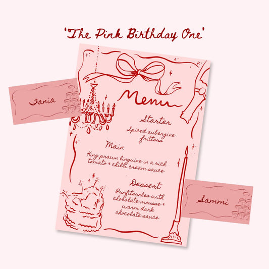 "The Pink Birthday one" Menu template