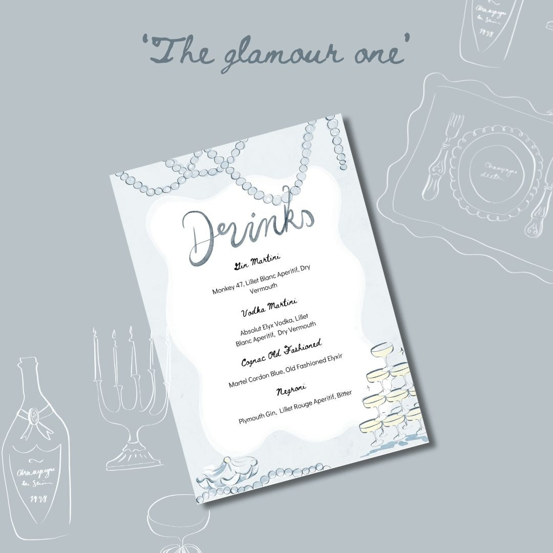 NYE Menu Template - 'The Glamour One'