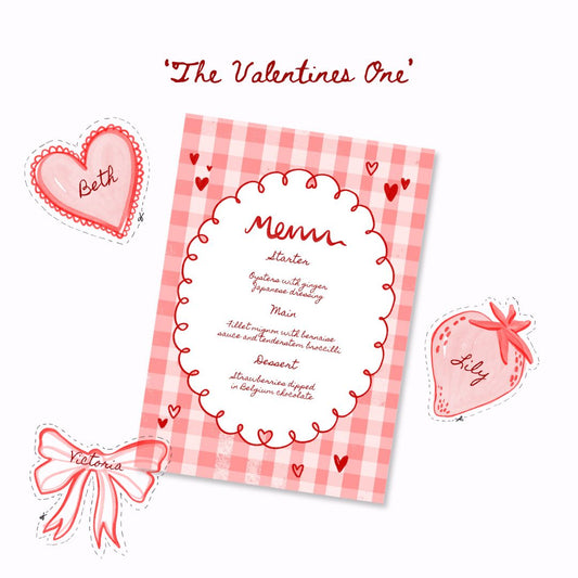 "The Valentines one" Menu template