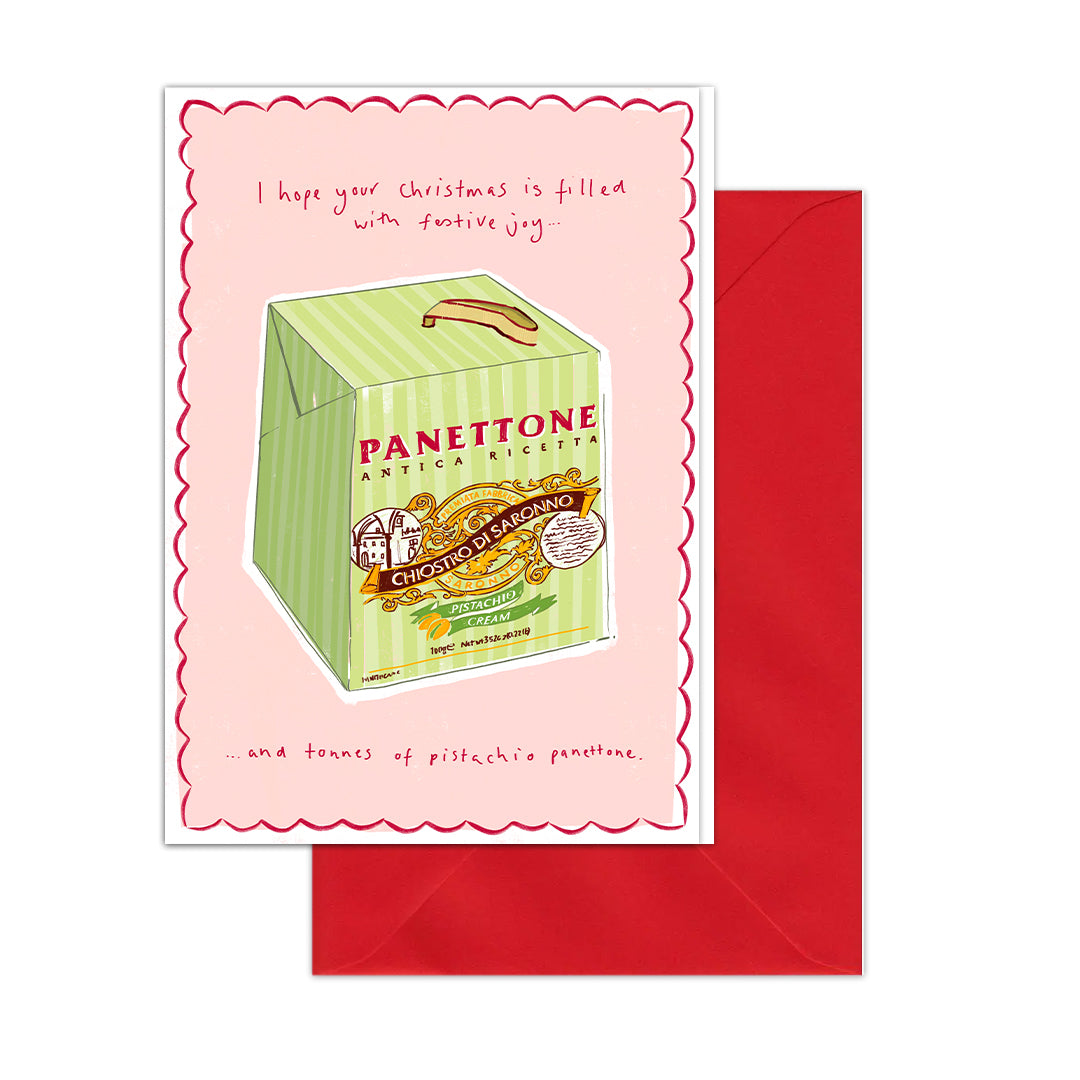 Christmas cards: Pistachio Panettone