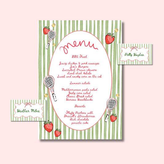 Tennis menu and placename template